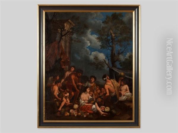 Allegory Of Autumn Oil Painting by Johann Heiss