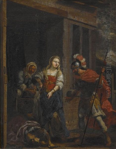 Jael Zeigt Barak Den Toten Sisera (+ Judith Und Holofernes; Pair) Oil Painting by Johann Heiss