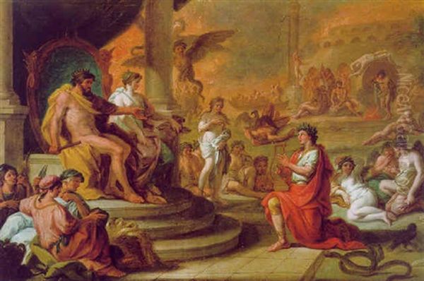 Orpheus Und Eurydike Auf Dem Olymp Oil Painting by Johann Heiss