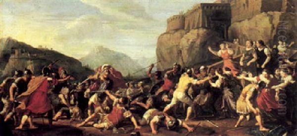 The Intercession Of The Sabine Women Oil Painting by Johann Heiss