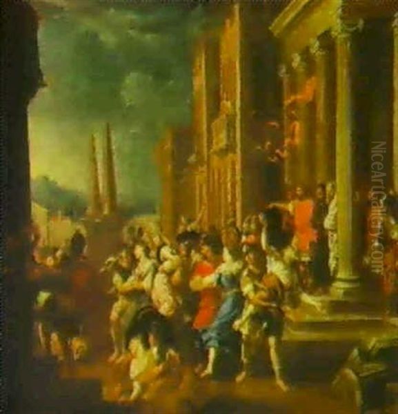 The Rape Of The Sabine Women Oil Painting by Johann Heiss