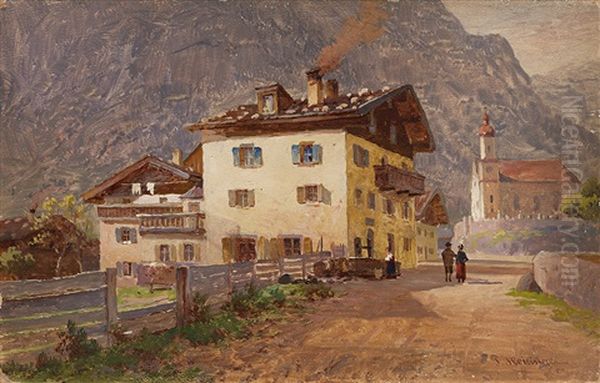 Bei Hall Tirol Oil Painting by Paul Heitinger