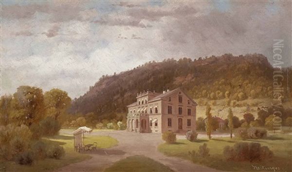 Villa Bertha In Salzburg Oil Painting by Paul Heitinger