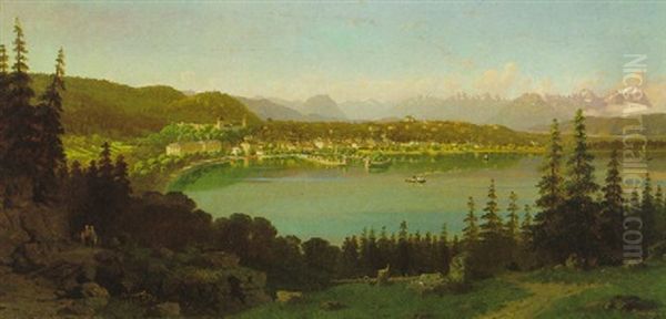 Blick Auf Bregenz Oil Painting by Paul Heitinger