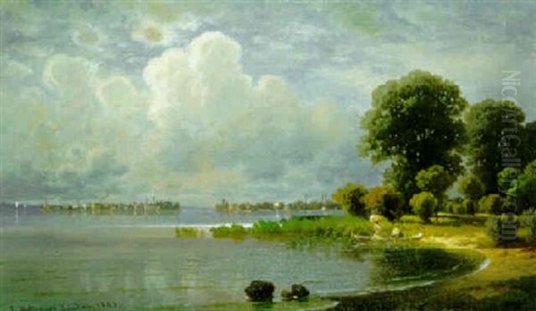 Blick Auf Lindau Am Bodensee Oil Painting by Paul Heitinger