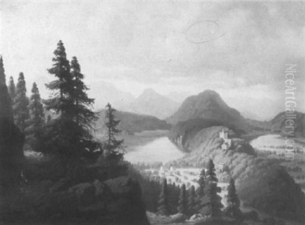 Hohenschwangau Oil Painting by Paul Heitinger