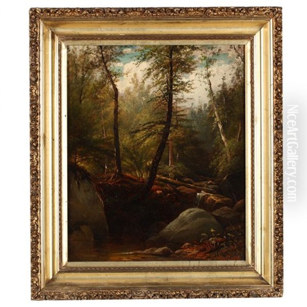 Forest Interior Oil Painting by Joseph Antonio Hekking