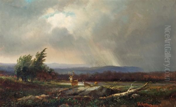 After The Storm Oil Painting by Joseph Antonio Hekking