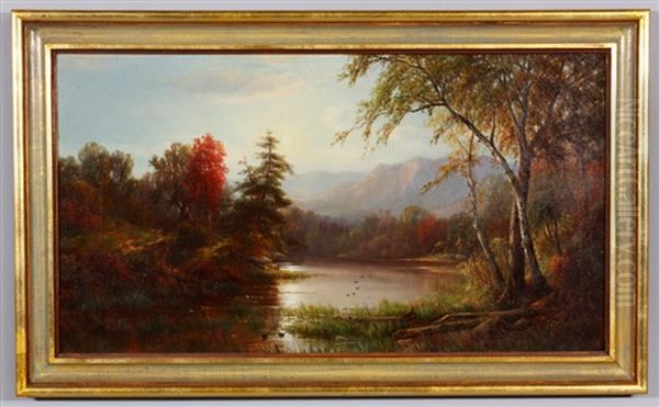 Mountain Landscape Oil Painting by Joseph Antonio Hekking