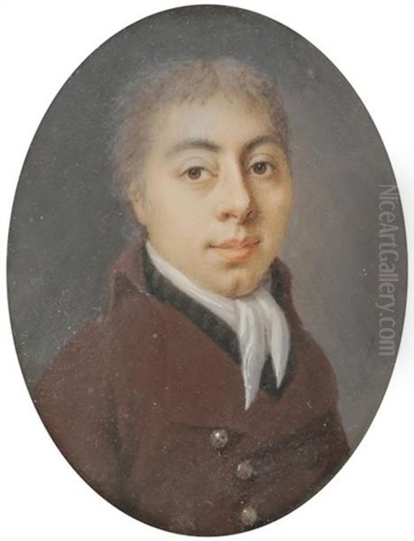 Jeune Homme Aux Cheveux Courts Et Poudres Oil Painting by Antoine-Joseph Helant