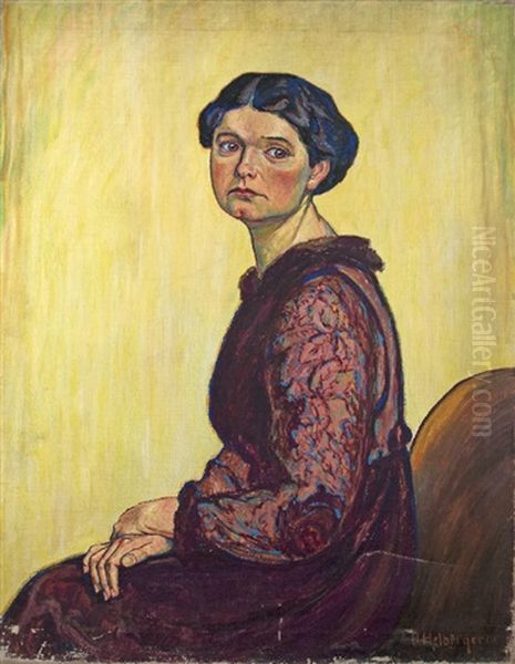 Portrait Meiner Frau Oil Painting by Alfred Hermann Helberger