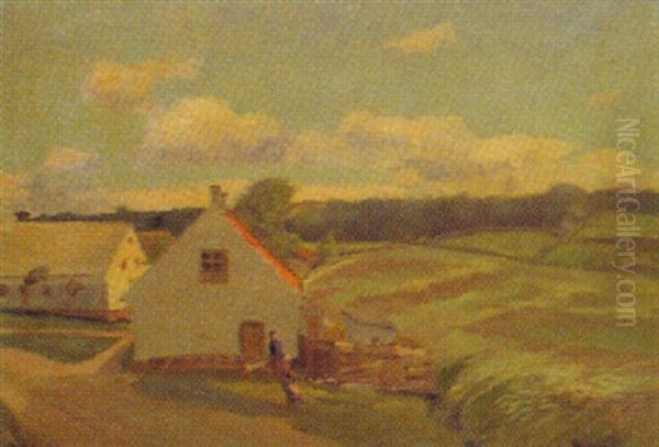 Bornholm - Haus Bei Hammershus Oil Painting by Alfred Hermann Helberger