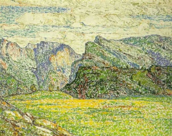 Bergtal Oil Painting by Alfred Hermann Helberger