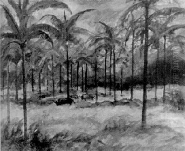 Palmenwald, Brasilien Oil Painting by Alfred Hermann Helberger