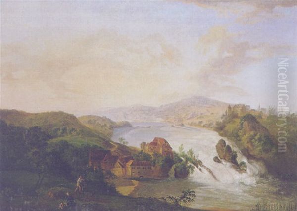 Der Rheinfall Bei Schaffhausen Oil Painting by Johann Ehrenfried Held