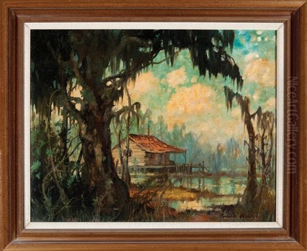 Cabin In The Louisiana Bayou by Knute Heldner