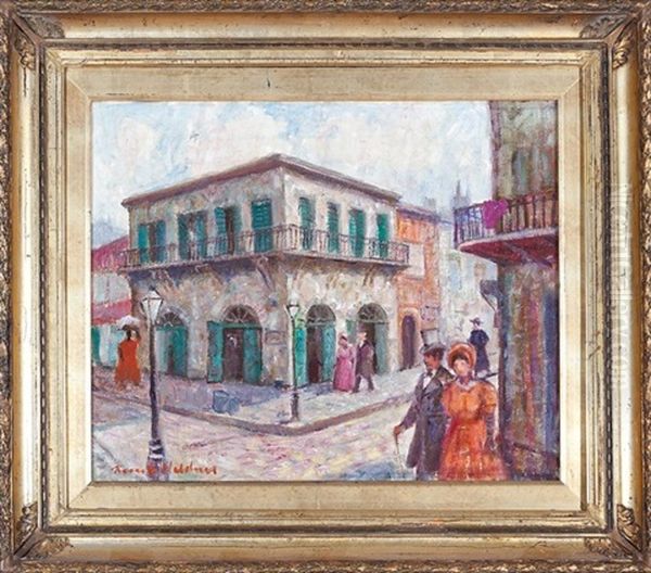 19th Century View Of The Old Absinthe House Oil Painting by Knute Heldner