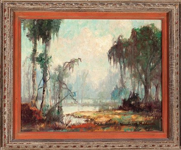 Louisiana Bayou Oil Painting by Knute Heldner