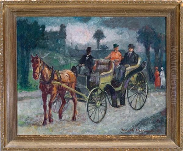 Horse And Buggy Ride, Bay Street, St. Augustine, Florida Oil Painting by Knute Heldner