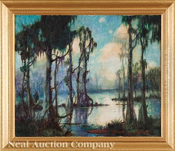 Twilight Bayou Oil Painting by Knute Heldner