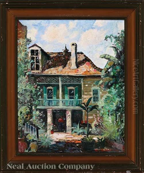 Madame John's Legacy, From The Courtyard Oil Painting by Knute Heldner