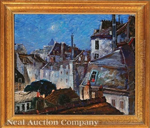 Paris Rooftops Oil Painting by Knute Heldner