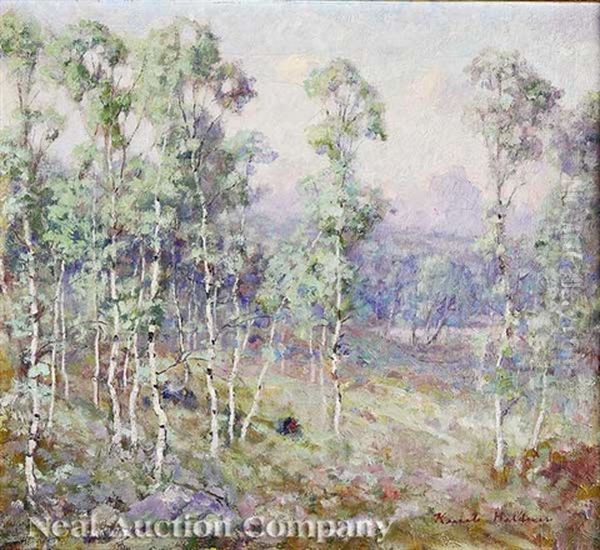 Birch Trees, Minnesota Oil Painting by Knute Heldner