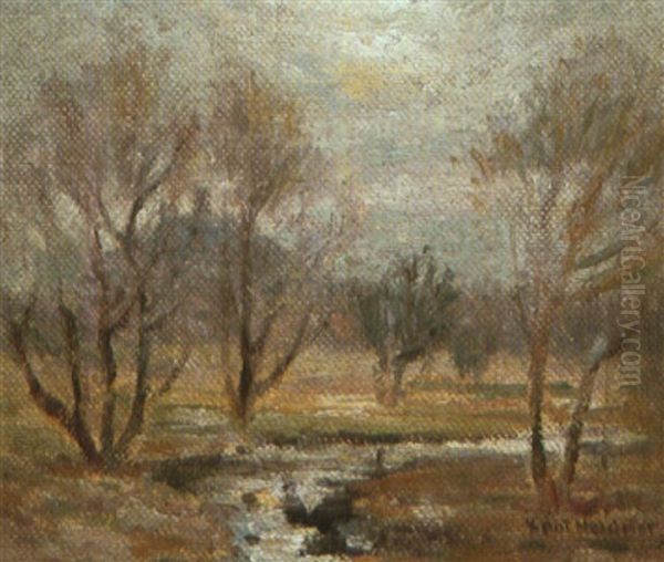 The Stream Oil Painting by Knute Heldner