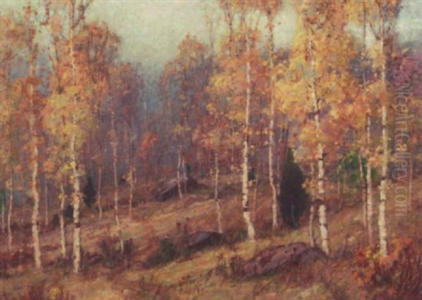 Hillside Birches, Deluth by Knute Heldner