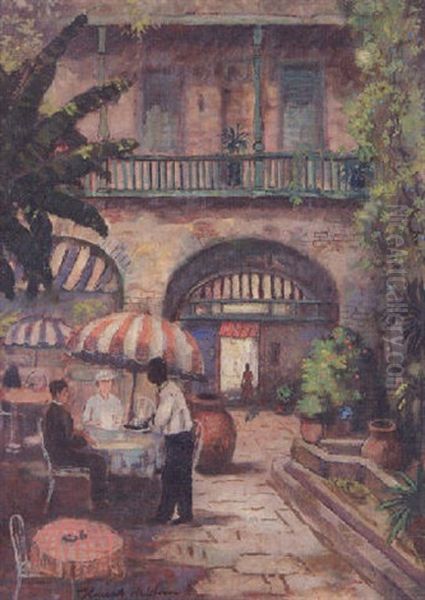 Patio Royal Oil Painting by Knute Heldner