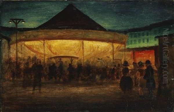 Rummelplatz Oil Painting by Werner Heldt