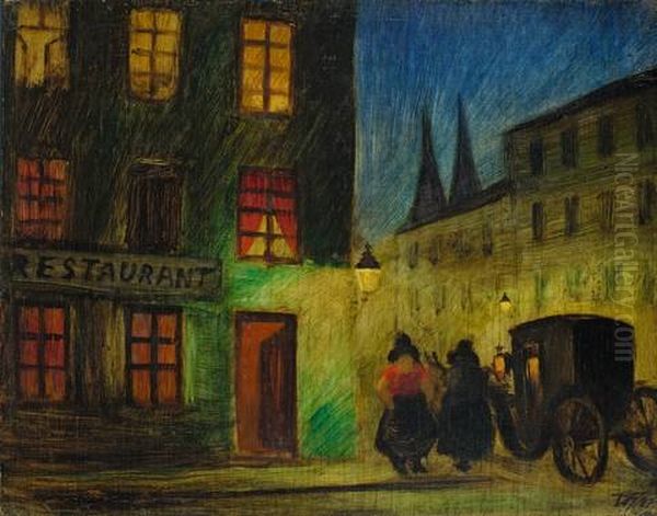 Alt-berlin Mit Kutsche Oil Painting by Werner Heldt