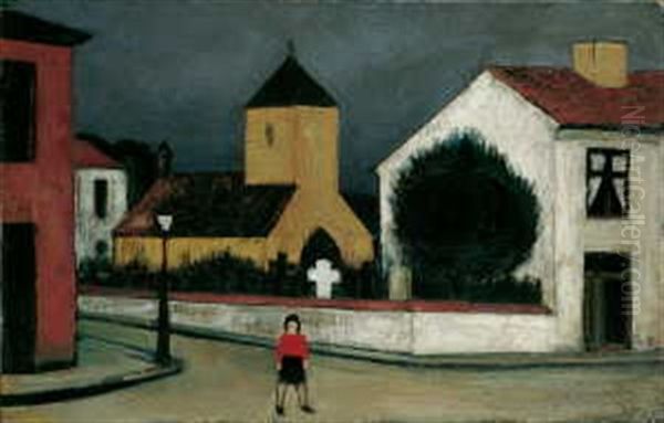 Friedhof (am Richardplatz In Neukolln) Oil Painting by Werner Heldt