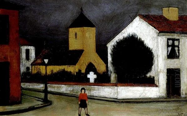 Friedhof (am Richardplatz In Neukolln) Oil Painting by Werner Heldt