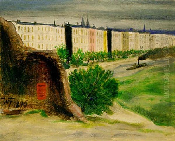 Berliner Stadtlandschaft Oil Painting by Werner Heldt