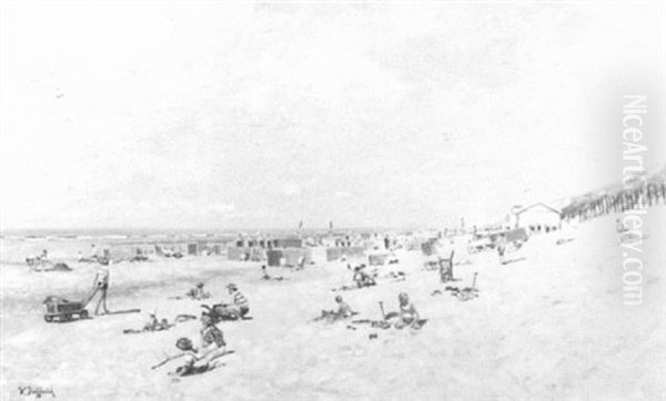 Beach Scene by Franciscus Willem Helfferich