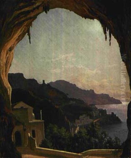 Strasse Bei Amalfi by Julius Edward W. Helfft