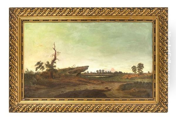 Landschaft Mit Baum Und Hunengrab Oil Painting by Amalie Helgeler