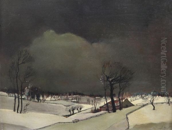 The Fields Of Winter (2 Works) Oil Painting by Gustave Helinck