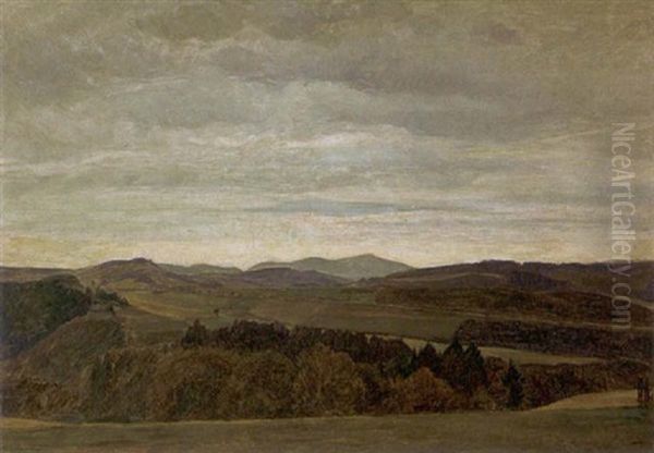 Thuringische Landschaft Bei Langewies Oil Painting by Willy Ter Hell