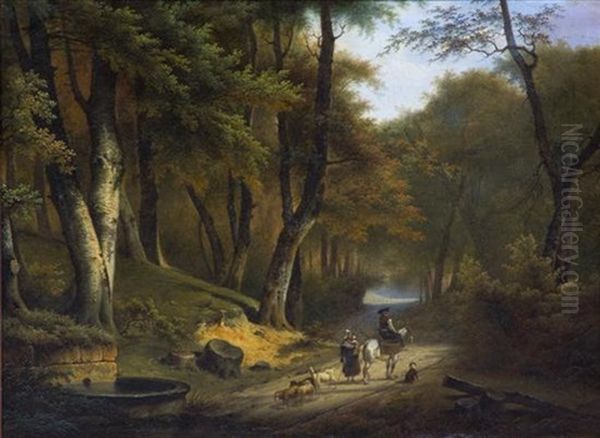 Interior Of A Forest Oil Painting by Pierre-Jean Hellemans