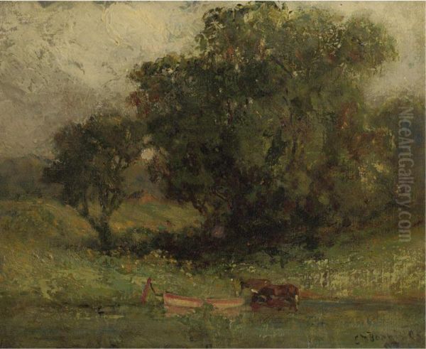 By The Lake Oil Painting by Edward Mitchell Bannister