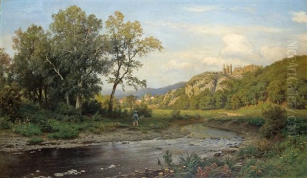 At The River Oil Painting by Carl Von Der Hellen