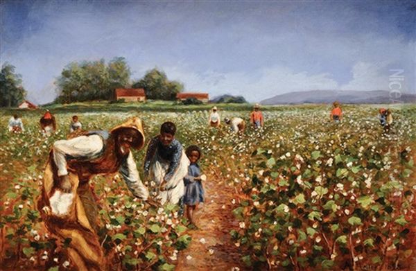 Cotton Pickers Oil Painting by Adolf Heller