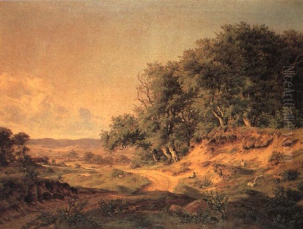 Et Sjaellandsk Landskab Oil Painting by Julius Hellesen