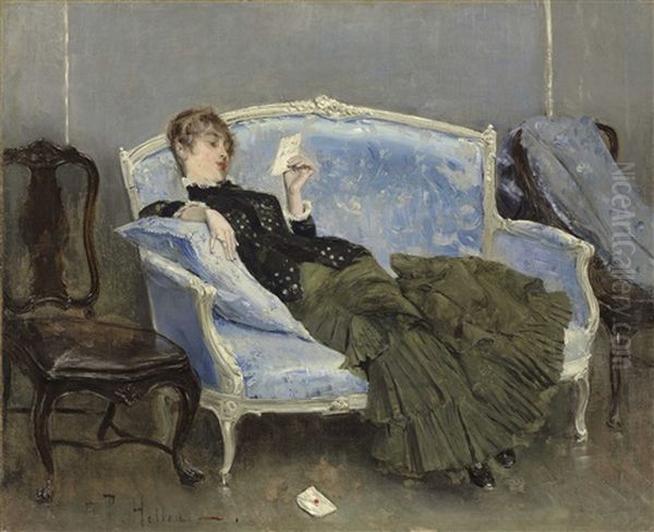 La Lettre Oil Painting by Paul Cesar Helleu