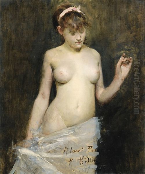 Standing Nude Oil Painting by Paul Cesar Helleu