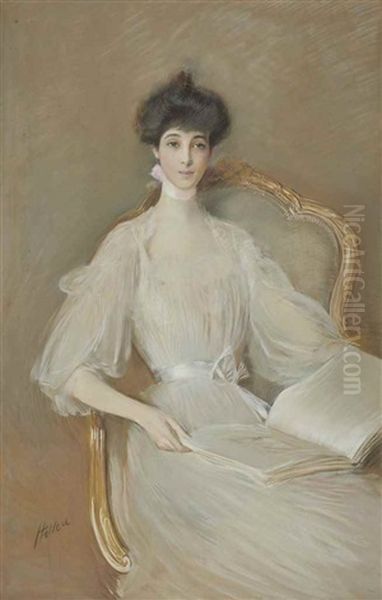 Consuelo Vanderbilt, Duchess Of Marlborough Oil Painting by Paul Cesar Helleu