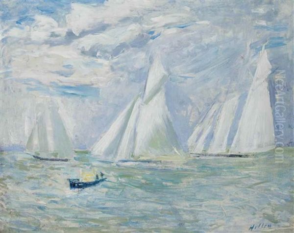 Regatta At Cowes Oil Painting by Paul Cesar Helleu