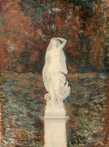 Statue De L'air Dans Le Parc De Versailles Oil Painting by Paul Cesar Helleu